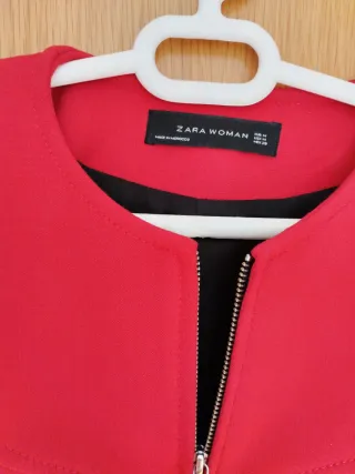 Abrigo Zara Rosa- Rojo Talla M