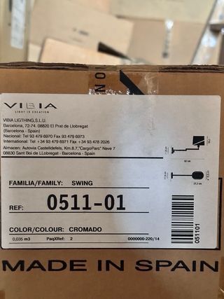 Lámpara Vibia Swing color cromado/níquel satin