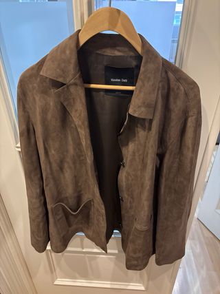 Americana Massimo Dutti Marrón Suede