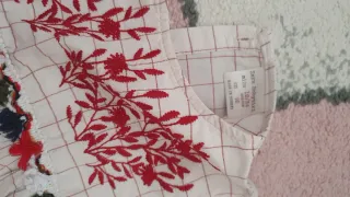 Camisa Zara cuadros bordada