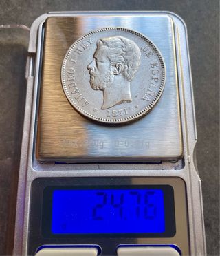 Monedas 5 Pesetas 1871 Amadeo I España