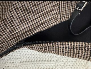 Top Zara Cuadros Marrón/Gris Talla S