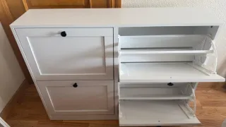 Zapatero blanco madera 105x80x24cm