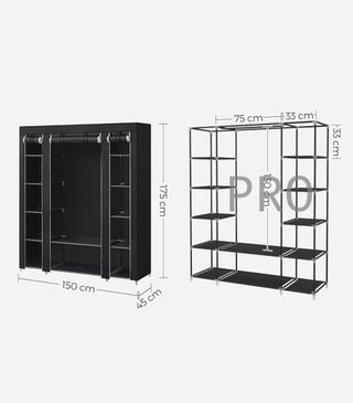 Armario ropero con cubierta de tela