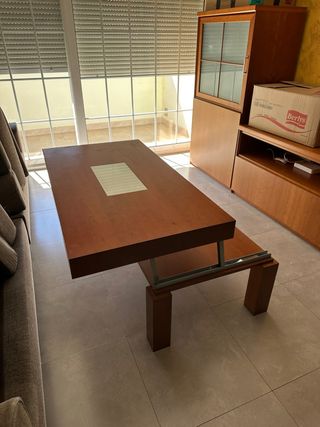 Mesa de centro madera y cristal