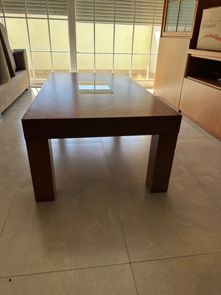 Mesa de centro madera y cristal