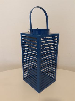 Farol XL azul marino, metal