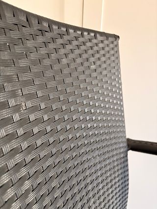 Silla de exterior ratán negra