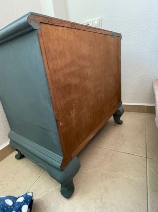 Coppia di Comodini Vintage Grigio/Verde