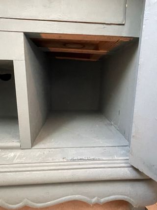 Coppia di Comodini Vintage Grigio/Verde