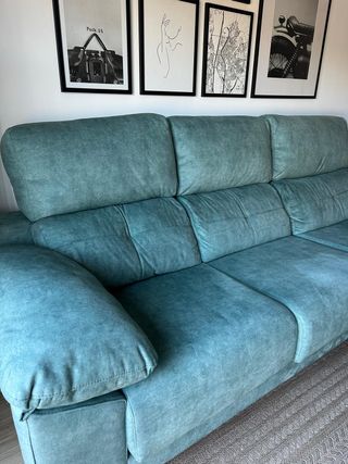 Sofá Chaise Longue Verde Agua