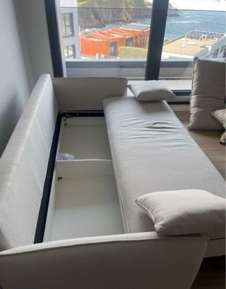 NUEVO! Sofá-cama viscoelástico beige 220cm