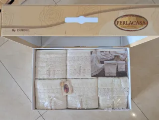 Set Asciugamani Perlacasa Pizzo Beige