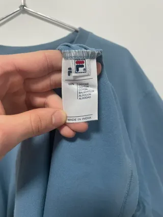 Camiseta Fila Azul Logo Oversize Vintage Y2K
