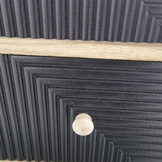 Cassettiera Rovere 4 Cassetti Neri Geometrica 77cm