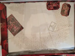 Servizio tavola 14 pz pizzo macramè Lancetti