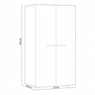 Zapatero 2 Puertas. Cemento/Blanco.