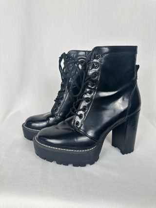Botines negros plataforma tacón grueso