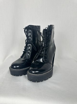 Botines negros plataforma tacón grueso