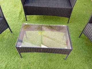 Conjunto Muebles Jardín Ratán Negro