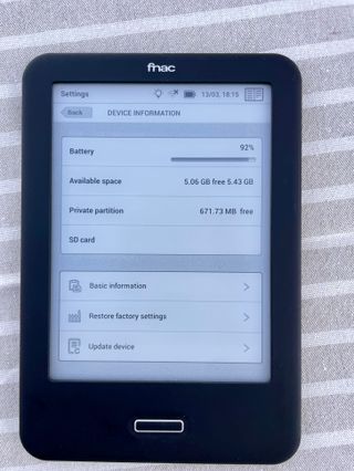 Lector Ebook Fnac Touch BQ Cervantes Negro