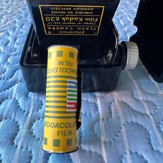 Kodak Brownie Flash cámara vintage (con funda)