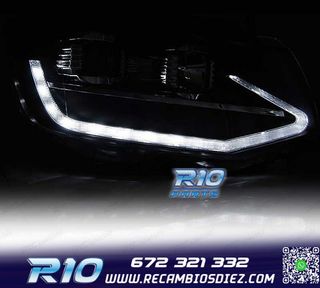 FAROS VOLKSWAGEN VW T6 15-19 LUZ DIURNA DRL NEGRO DINAMICOS