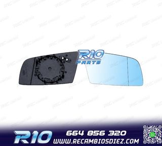 CRISTAL ESPEJO + BASE DERECHO BMW SERIE 5 E60 03-10 AZUL