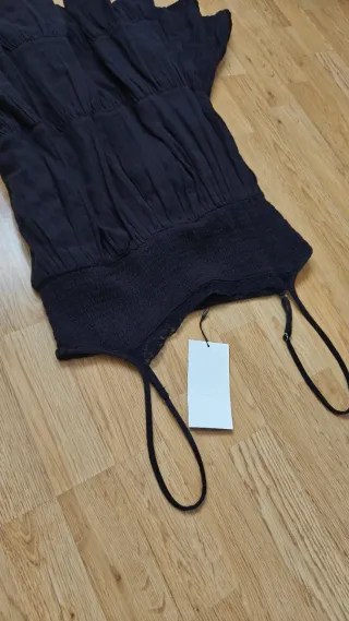 Vestido Zara negro gasa tirantes