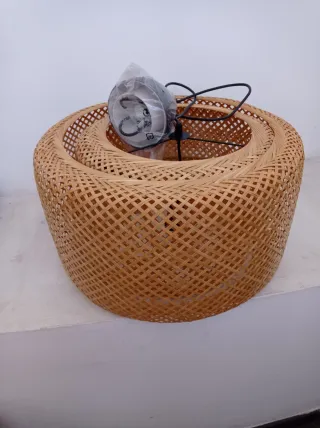 Lámpara de techo bambú Sinnerlig IKEA 50cm