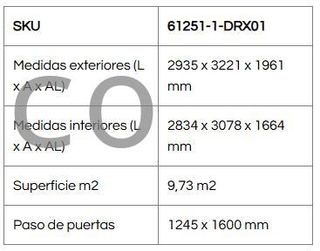Caseta Metálica Eco Javea 302x322x196 cm - Duramax