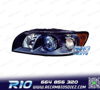 FARO IZQ VOLVO S40 V50 04-07 FONDO NEGRO H7 + HB3
