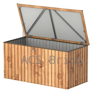 Baúl Arcón Metálico 1450 L Imitación Madera - 95x195x94 cm - Duramax