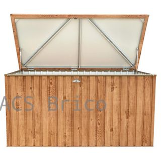 Baúl Arcón Metálico 1450 L Imitación Madera - 95x195x94 cm - Duramax