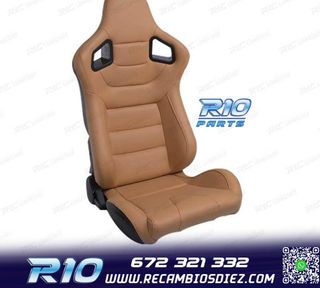 ASIENTO DEPORTIVO SEMI BAQUET ESTILO RS CUERO BEIGE