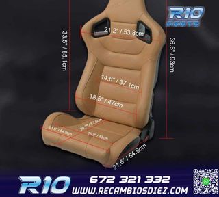 ASIENTO DEPORTIVO SEMI BAQUET ESTILO RS CUERO BEIGE