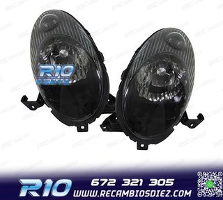 FAROS PARA NISSAN MICRA K12 03-07 FONDO NEGRO