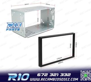 CAJON ADAPTADOR 2 DIN UNIVERSAL METALICO CON MARCO