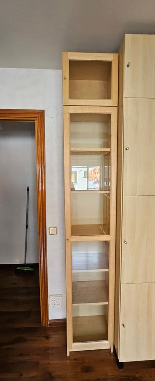 Conjunto modular Ikea madera y cristal