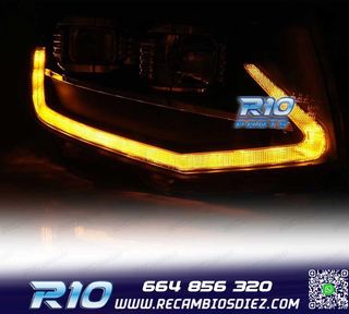 FAROS VOLKSWAGEN VW T6 15-19 LUZ DIURNA DRL NEGRO DINAMICOS