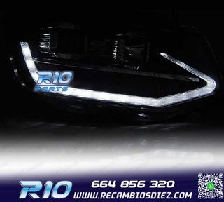 FAROS VOLKSWAGEN VW T6 15-19 LUZ DIURNA DRL NEGRO DINAMICOS