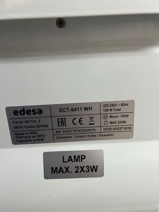 Grupo filtrante Edesa blanco cristal 60cm