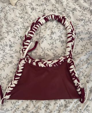 Borsa fatta a mano crochet pelle bicolore