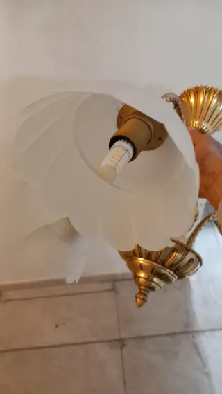 Lampadario Vintage Oro e Vetro
