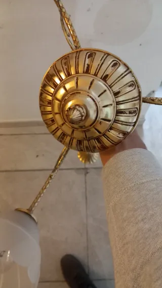 Lampadario Vintage Oro e Vetro