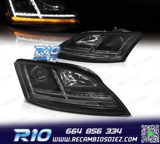 FAROS XENON AUDI TT 8J 06-10 LUZ DIURNA LED DINAMICO NEGRO