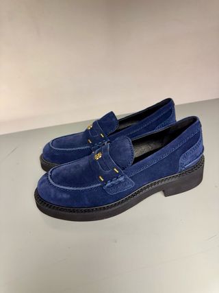 Mocassini Bibi Lou blu camoscio donna