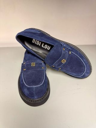 Mocassini Bibi Lou blu camoscio donna
