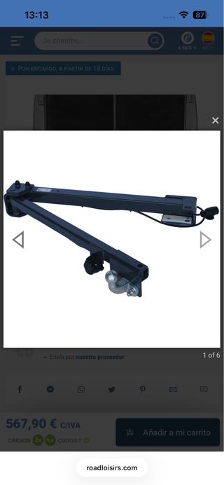 Brazo giratorio para enganche de remolque.