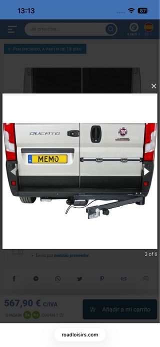 Brazo giratorio para enganche de remolque.